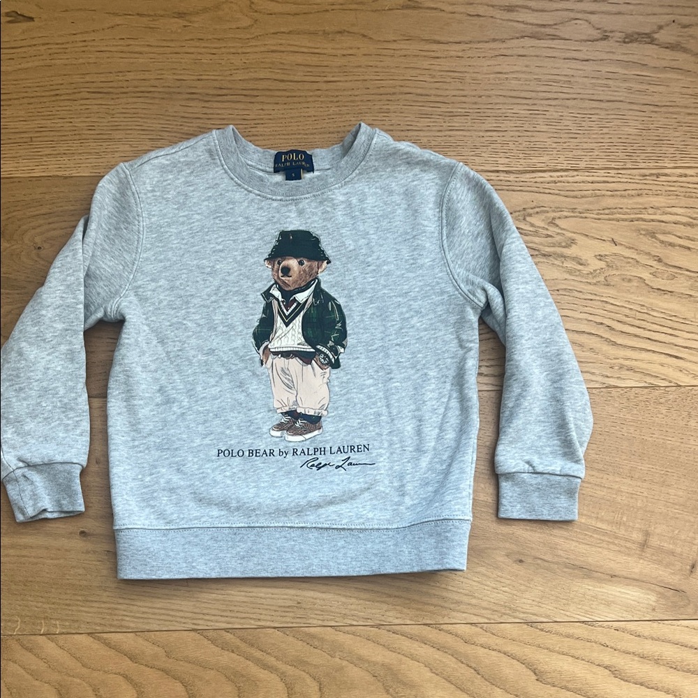 Polo by Ralph Lauren Gray Kids Sweatshirt with Polo Bear Graphic